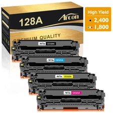 4 Color Toner Cartridges Set CE320A -3A For HP 128A Laserjet Pro CP1525n Printer