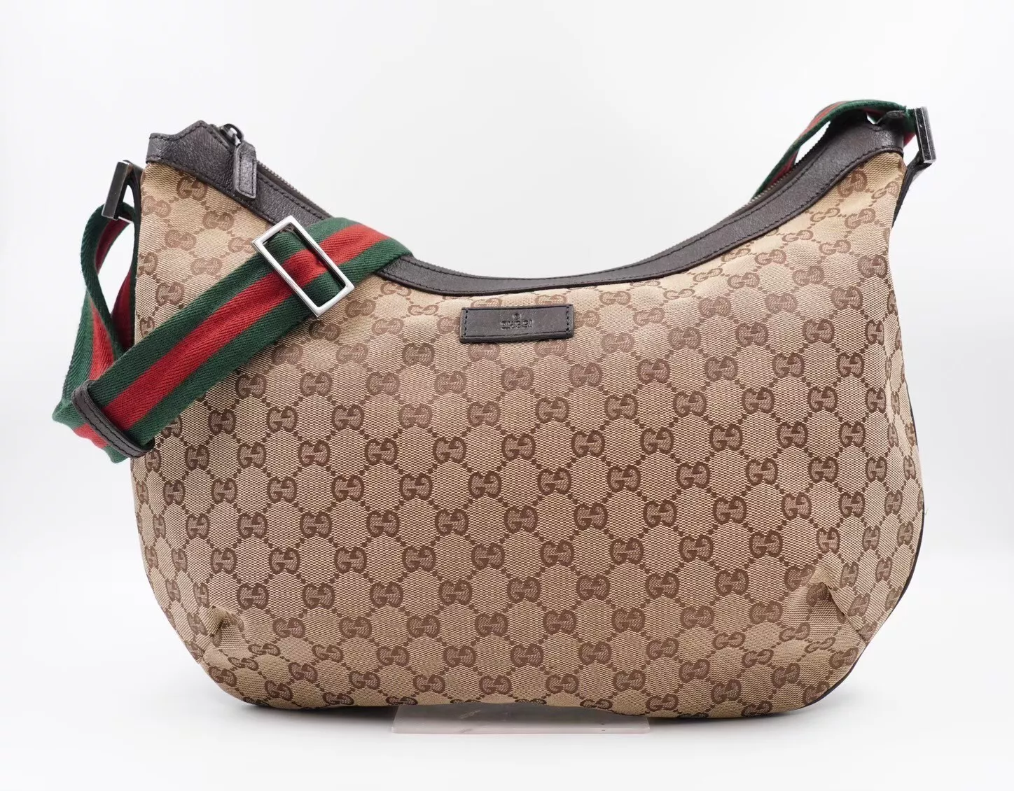BD22❤️ Grand bandoulière Gucci GG toile ligne sherry demi lune