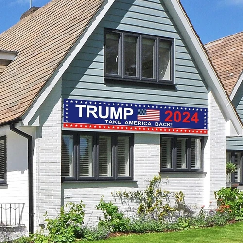 Insegna 10x1,6 piedi Donald Trump 2024 bandiera riprendi l'America grande banner cortile esterno - Foto 4 di 7