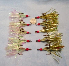 10 - Size 4/0-  Sparkle Trailing Hooks for  spinner baits. Muskie - Pike