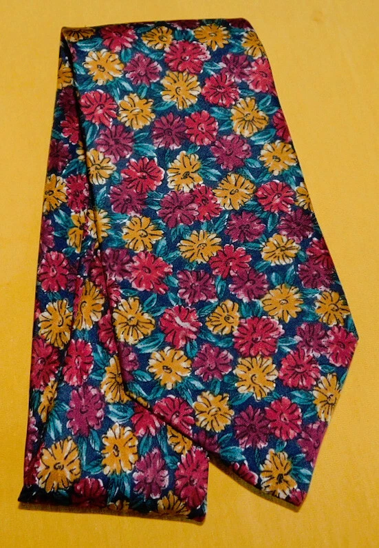 ROBERT STOCK 红色/黄色/绿色花卉领带 - 领带 - 设计师领带。 — 第 2/3 张图片