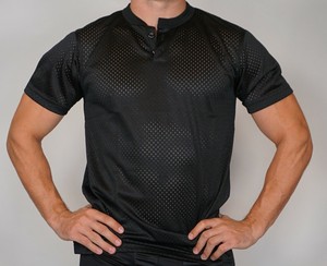 black mesh baseball jersey