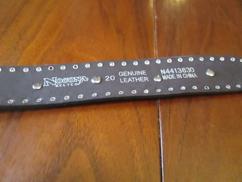 NOCONA BELT Girls Brown Leather Studded Belt Pink Hearts Crosses Size 20 - Picture 7 of 9