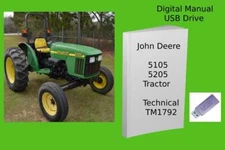John Deere 5105 and 5205 Tractor Technical Service Repair Manual See Description