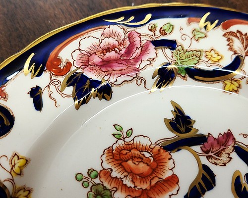 MASONS MANDALAY Salad Plate 8" NEW NEVER USED 24k gold Ironstone made in England - Picture 3 of 5