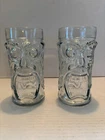 Vintage Pair of Anchor Hocking Screaming TIKI Glasses Clear 6.25 inches Tall