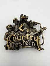 Vintage Brass Works Country Western Music Musician Band 3D Belt Buckle