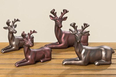 Hirsch Ramon liegend 2er-Set (854130) Tierfigur Dekofigur Weihnachtsdeko