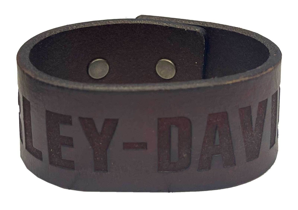 Harley-Davidson Men's Embossed H-D Adjustable Leather Cuff