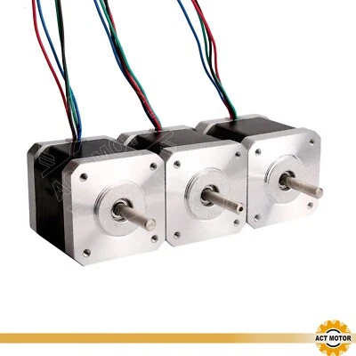 DE Free 3PCS Schrittmotor Nema17 0.9° 2.4A 48mm Stepper 3D Printer 17HM5424 - Bild 1 von 4