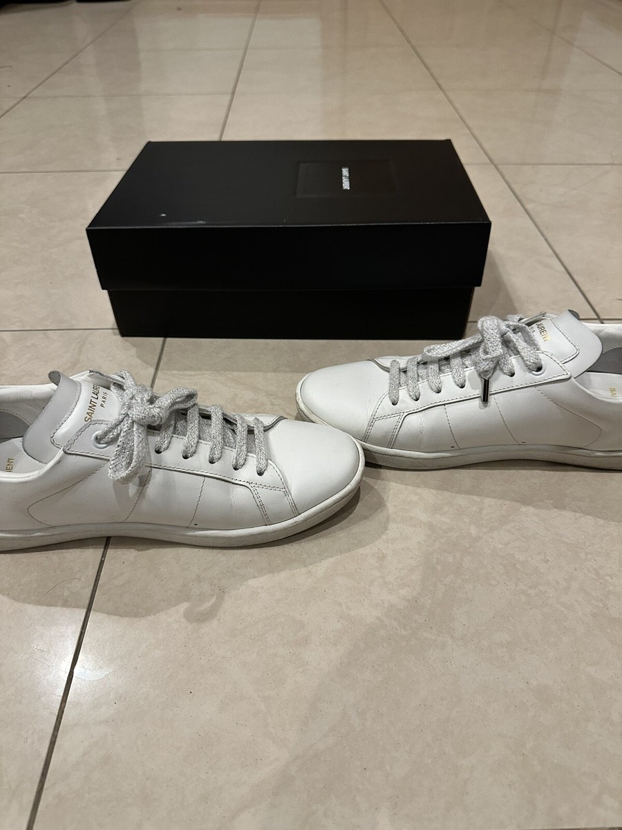 SAINT LAURENT white leather LIPS Red And Blue CLASSIC Sneakers