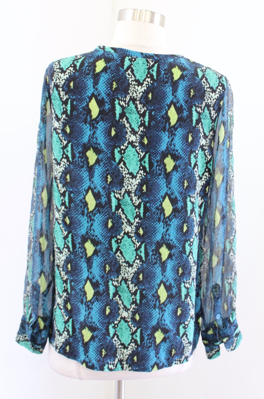 Equipment Liam Python Snakeskin Print Silk Popove… - image 7