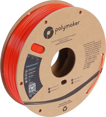Polymaker PolySmooth PVB Filament 1.75mm Red Filament, 750g Cardboard Spool -...