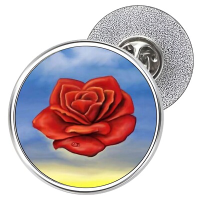 The Meditative Rose Metal Lapel Pin Badge 25mm (Salvador Dali, Art)