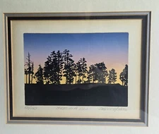VINTAGE FRAMED SIGNED EHRLICH/SACCO COLOR SERIGRAPH 105/250 "TREES IN A ROW"
