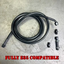 96-00 Civic Black Stainless Steel Fuel Return Line E85 Compatible with Fittings