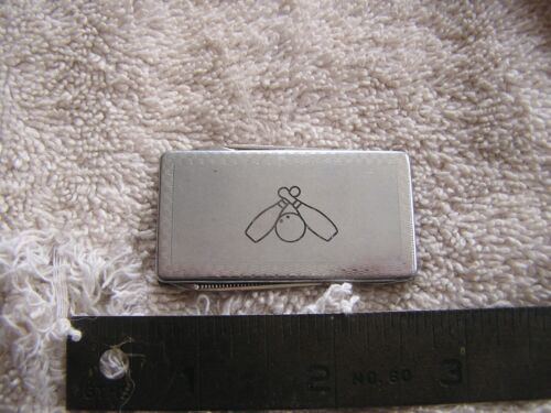 Vintage Money Clip Pocket Knife Stainless Japan Bowling Pins  - Picture 1 of 8