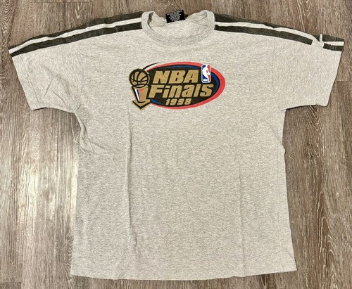 Vintage 1998 Chicago Bulls NBA Finals Gray Shirt Gear Brand Size XL