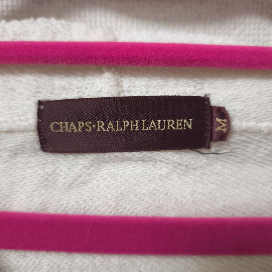 CHAPS RALPH LAUREN Zip Up Hoodie Off-White/Green 80s M thumbnail 2
