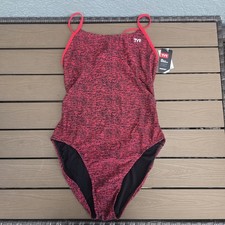 TYR Women Durafast Elite Red Lapped Cutoutfit One Piece Women Swim Sz 38 New