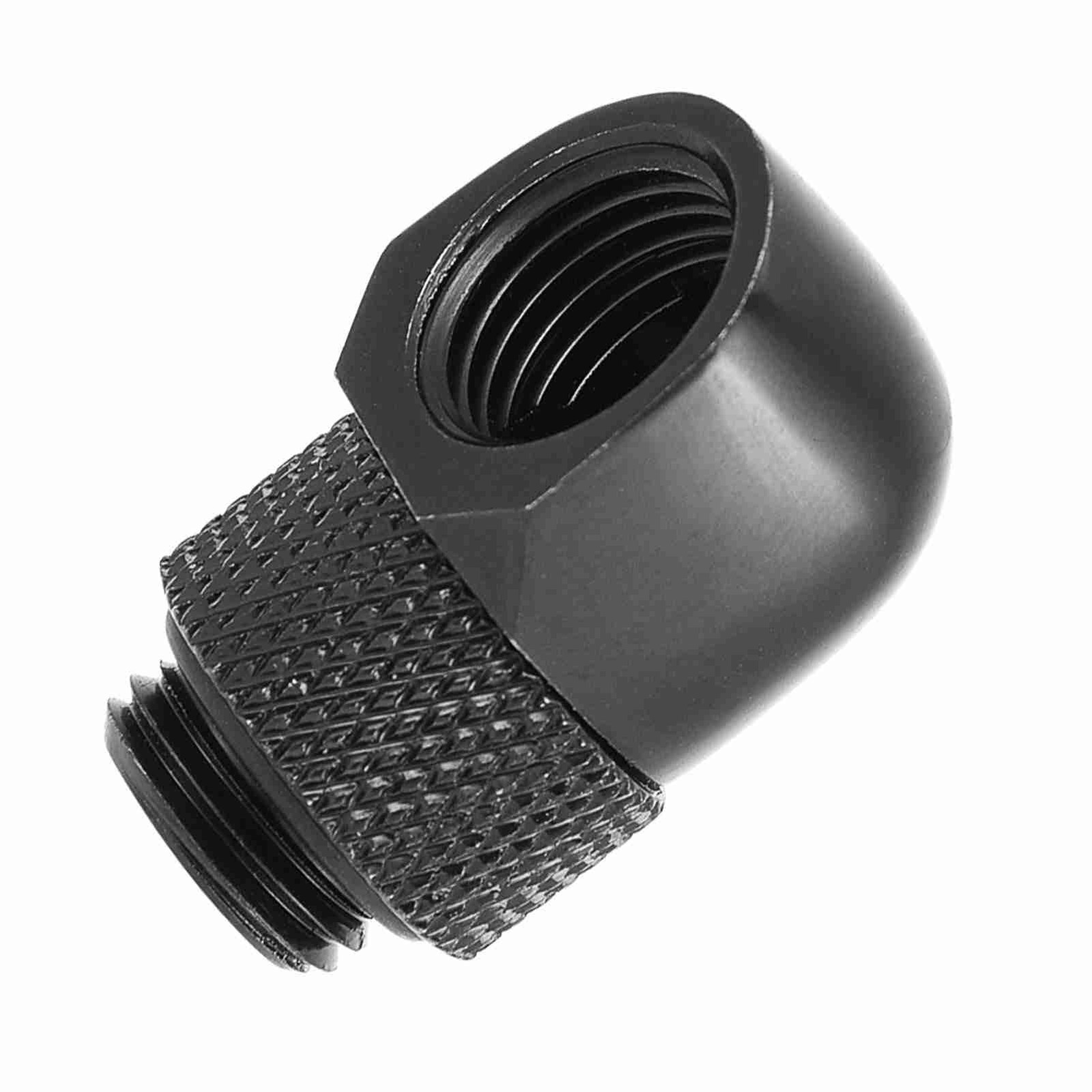 Black 90 Degrees PC Water Cooling Two Touch Fitting G1/4 Thread Elbow Barb
