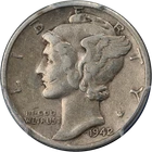 1942/1-P Mercury Dime PCGS VF35 Key Date Nice Eye Appeal Nice Strike