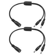 YACSEJAO 2PCS 12V DC Y Splitter Cable 1FT 3.5mm x 1.35mm 1 Male to 2... 
