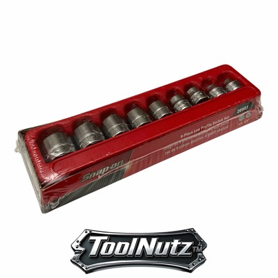 #ad Snap on Tools NEW 209RF 9pc 3 8 Drive SAE 12 Point Chrome Low Profile Socket Set $172.46
