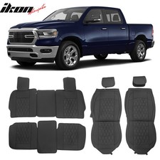 For 09-23 Dodge Ram 1500 2500 3500 Black Seat Covers Pu Leather 5-seat Bench Pad For 09-23 Dodge Ram 1500 2500 3500 Black Seat Covers Pu Leather 5-seat Bench Pad