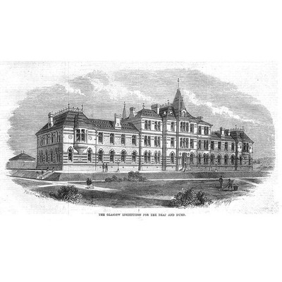 GLASGOW Institut für Gehörlose und Stumme - Antiker Druck 1869