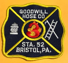 Goodwill Hose Co 3 Bristol Pennsylvania Fire Dept Patch Unused