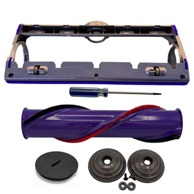 New Bottom Plate with Brush Bar & Wheels Cap Lock Compatible with Dyson V10 SV12