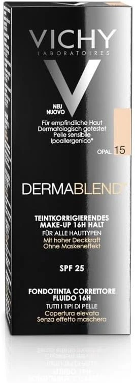 Vichy Dermablend Base Fluida Alta Cobertura 15 Opal 30 ml | 16h Duración | Acaba - Imagen 2 de 4