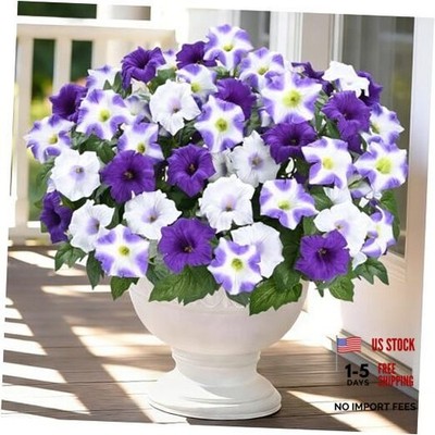  Artificial Flowers for Outdoors Realistic Fake Outdoor 4 Bundles Purple White