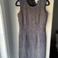 Coldwater Creek Womens Gray Textured Sheath Work Sleeveless Dress Size 8