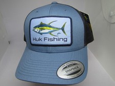HUK FISHING TROPHY OCEAN FISH HAT BLUE CARBON...