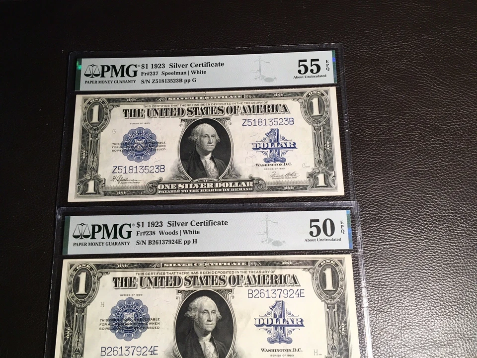 3 件套 1923 银质证书。 PMG 40-50-55 全 EPQ! Fr.237-238 高档 — 第 3/4 张图片