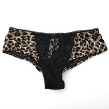 NEW Victoria's Secret VTG 2010s Lace Leopard Cheekster Panty SMALL