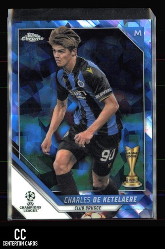 2021 Topps Chrome Sapphire UEFA Champions League Charles De Ketelaere #14 card