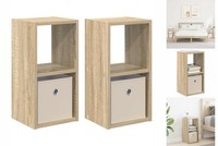 Nachttisch 2Er Set Nachtschrank Sonoma-Eiche 25,5X22X49,5 Cm Holzwerkstoff