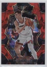2022 Panini Select Premier Level Red Cracked Ice Prizm Christian Braun #195 1a04