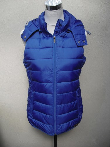 Roxy royal blue hooded gilet zip up sleeveless jacket size Small - Picture 2 of 9