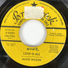 Jackie Wilson – Love Is All / That's Why 7" Record 1959 Brunswick Promo 45 RPM