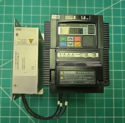 OMRON 3G3MX2-A4015-E WITH SCHAFFNER AX-FIM3010-SE-V1 CABINET FILTER 