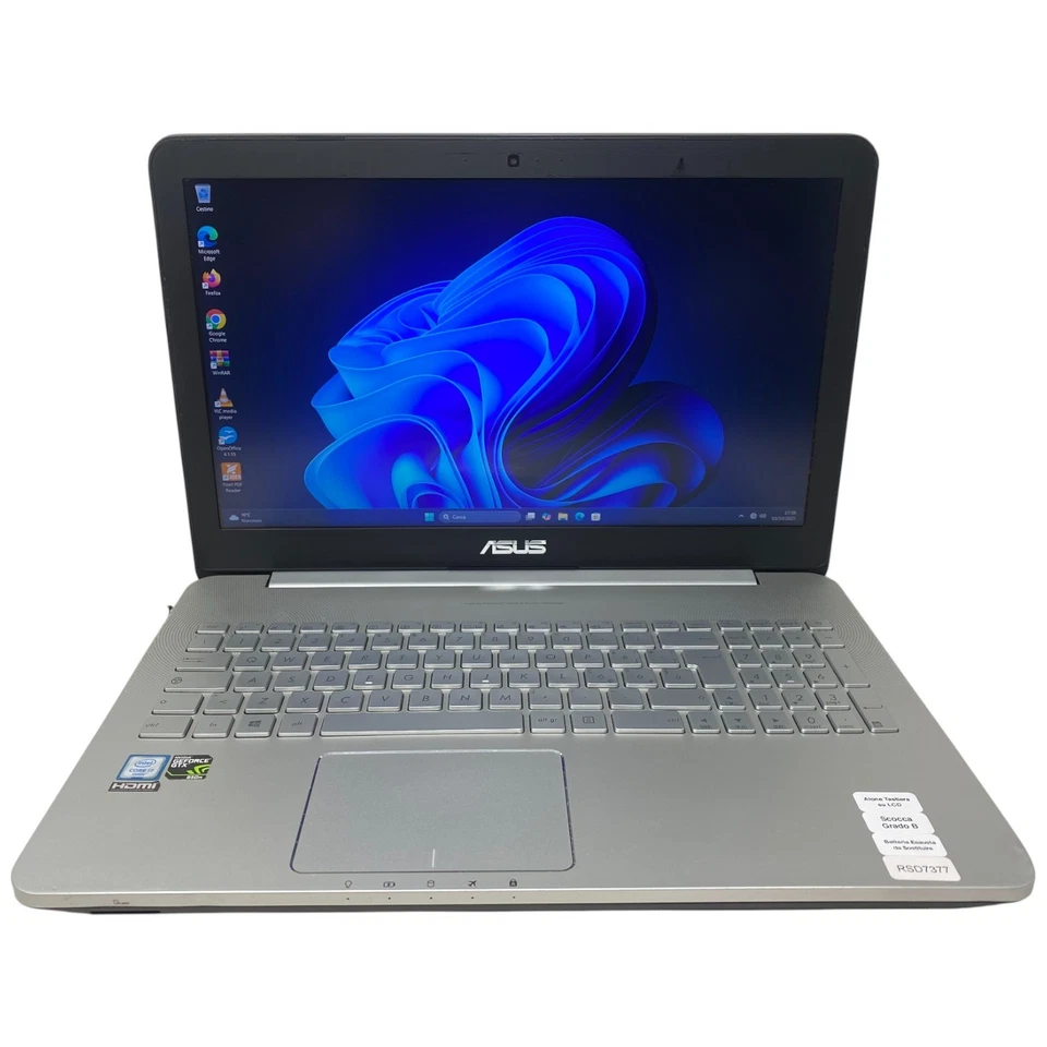 PC Portatile Notebook Usato 15.6” ASUS N552VX i7 16Gb Ram 512Gb SSD Win 11 - Immagine 2 di 4