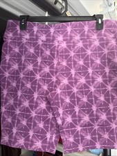 Terra Sky Women's Purple Star Burst Tie Dye High Rise Bike Shorts Plus Size 1X