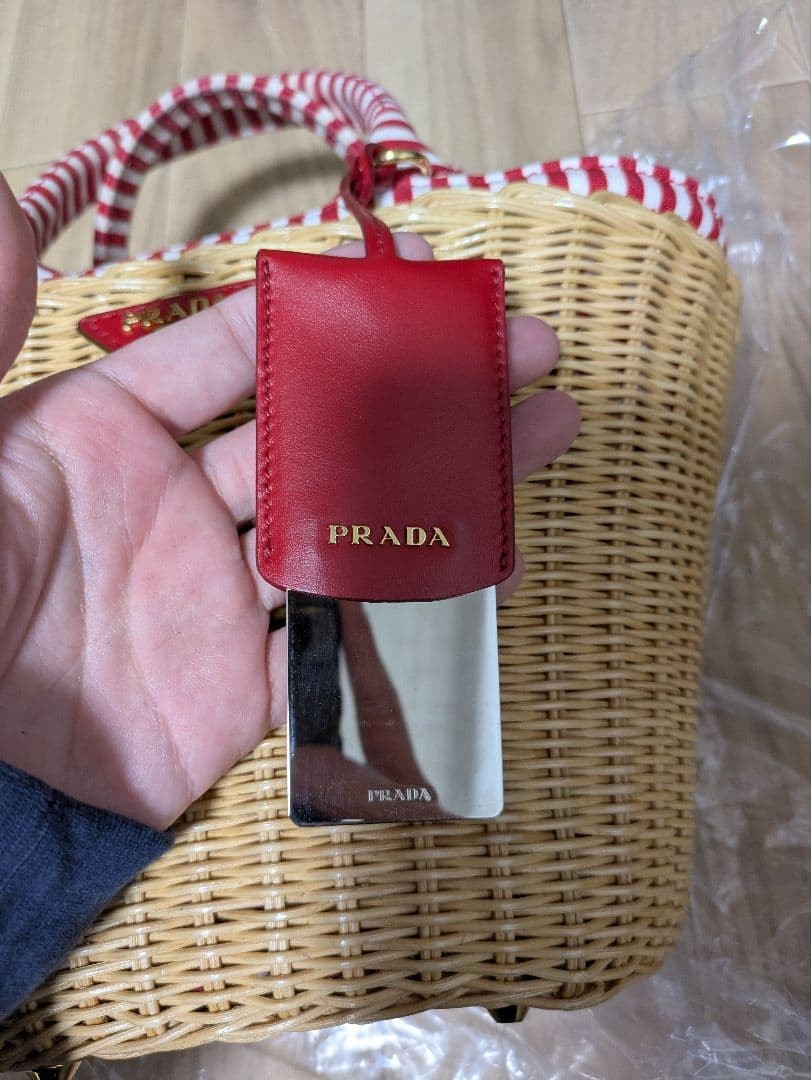PRADA Wicker 2-way Basket Bag 1BG172 valuable fashion women attractive limited thumbnail 3