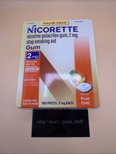 Nicorette Fruit Chill Nicotine Gum 2mg-Stop Smoking Aid - 160 Count Exp 2028