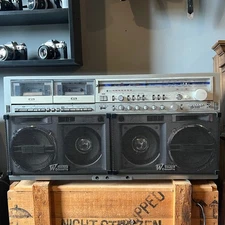 Vintage SHARP GF-777 Double Cassette Boombox Stereo FM/AM Ghettoblaster SERVICED