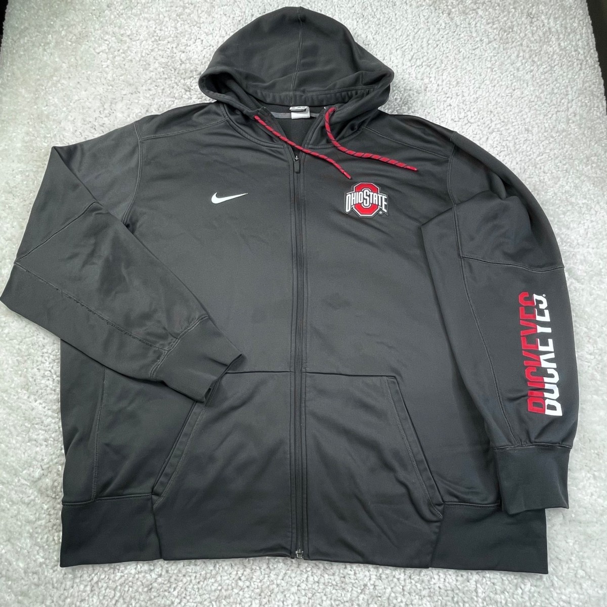 Ohio State Buckeyes Jacket Mens 3XL Gray Performance Full Zip Nike